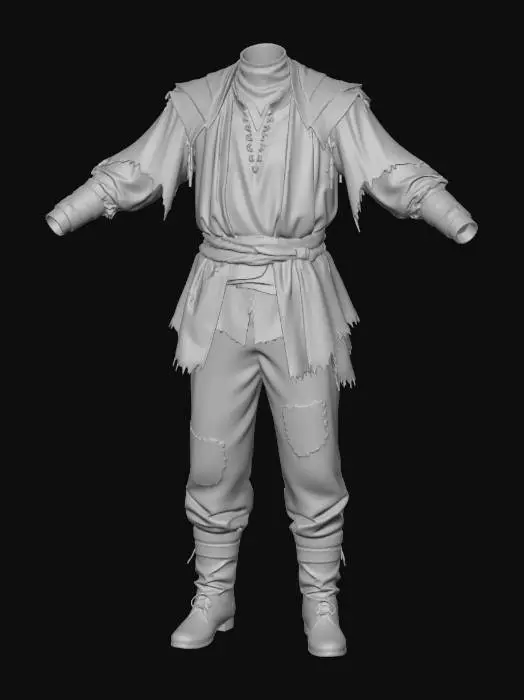 3D model for Heroic Ragged Clothing