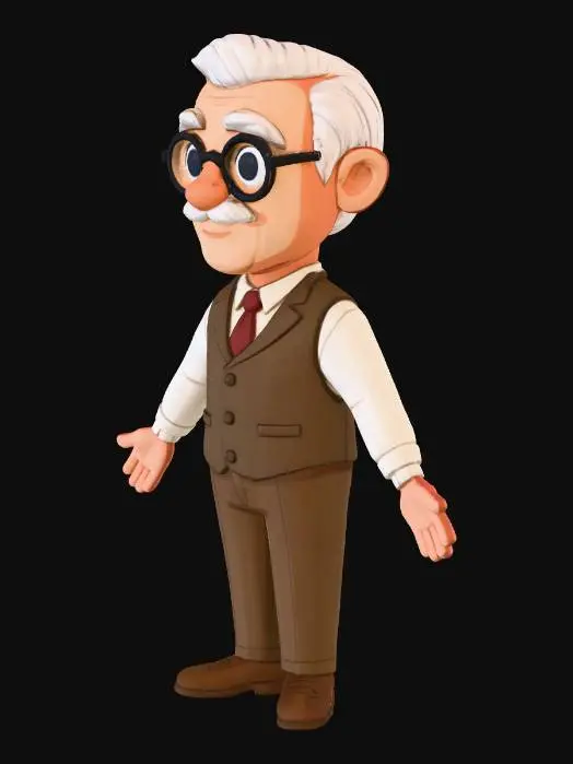 3D model for Grandpa in Glasses