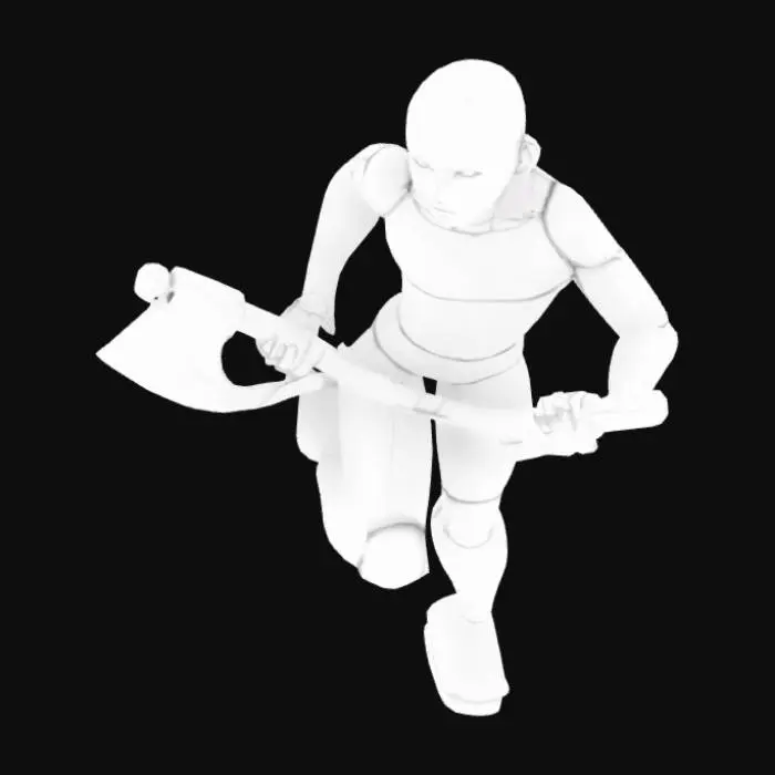 3D model for Axe Stance Warrior