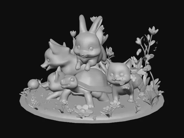 3D model for Springtime Meadow Friends