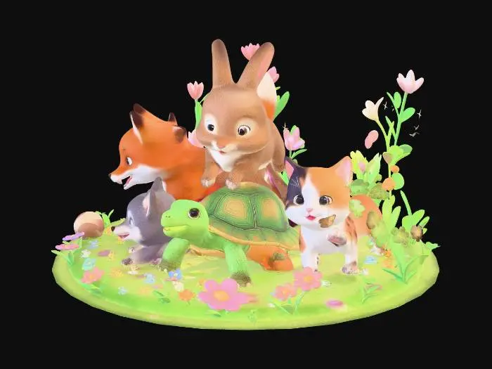 3D model for Springtime Meadow Friends