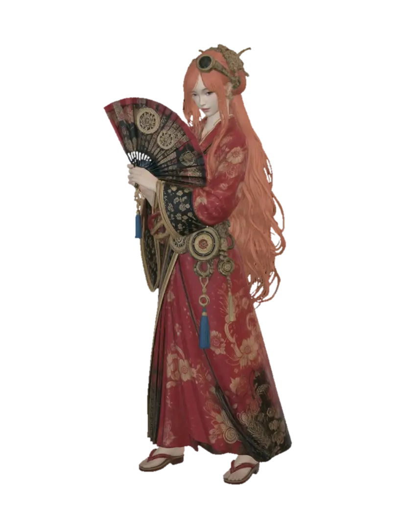 Crimson Fan Bearer - Cultist 3D model, vytvořený pomocí AI