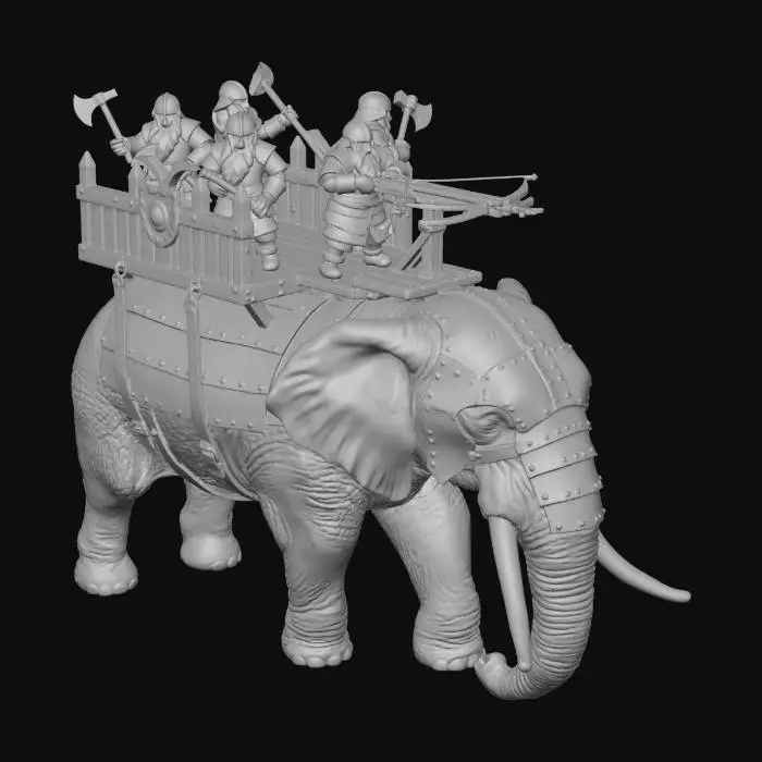 3D model for Dwarves on an Armored Elephant Platform