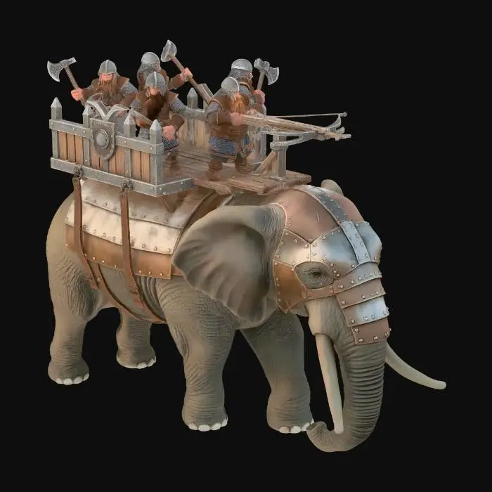 3D model for Dwarves on an Armored Elephant Platform