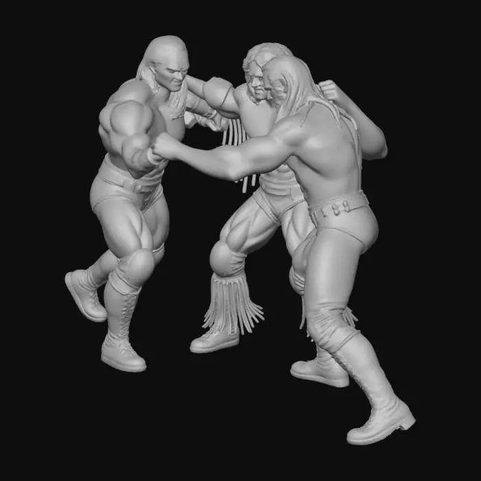 3D model for Triple Wrestler Showdown in the Ring