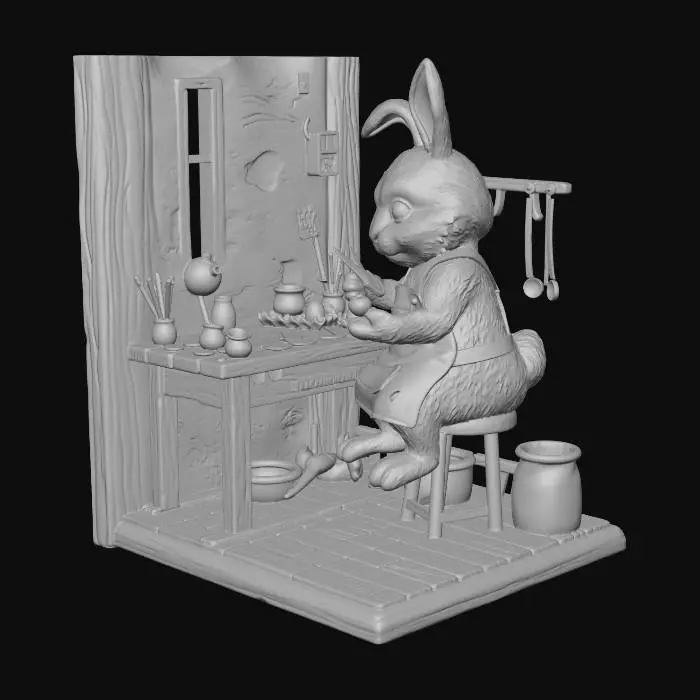 3D model for Bunny at the Pottery Bench, #EasterEgg2026#