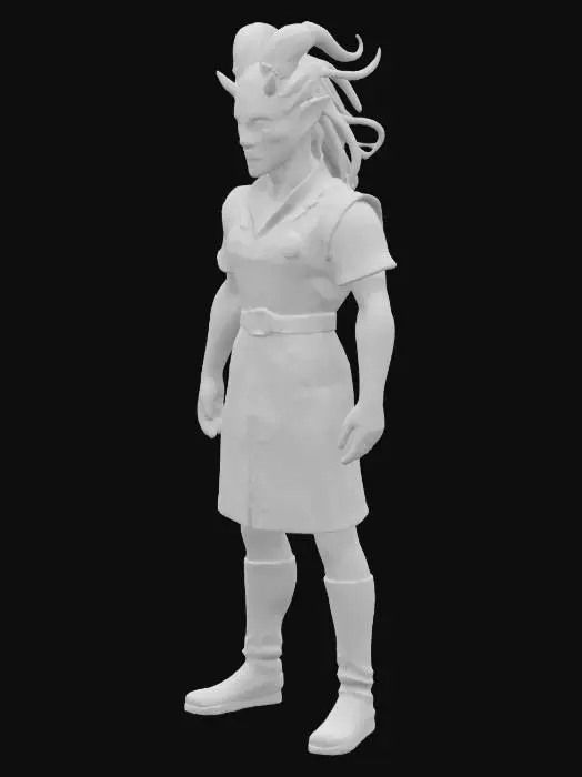 3D model for Blue Fantasy Character