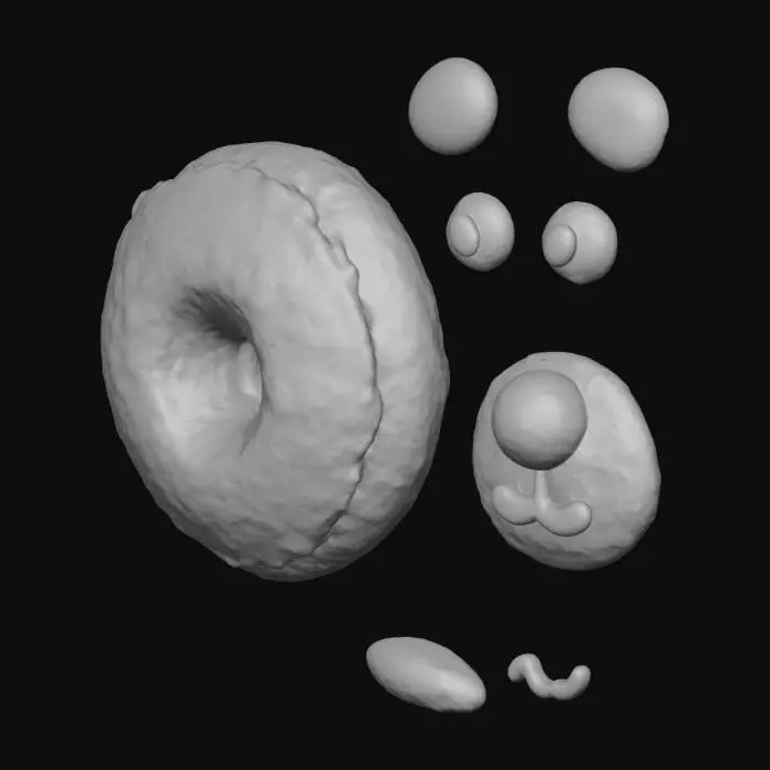 3D model for Chocolate Bear Donut Art
