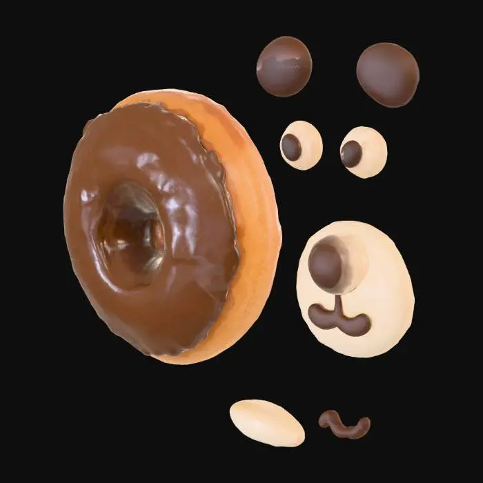 3D model for Chocolate Bear Donut Art