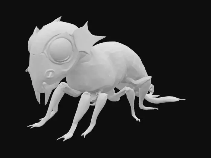 3D model for tow headed animal semi-translucent exoskeleton