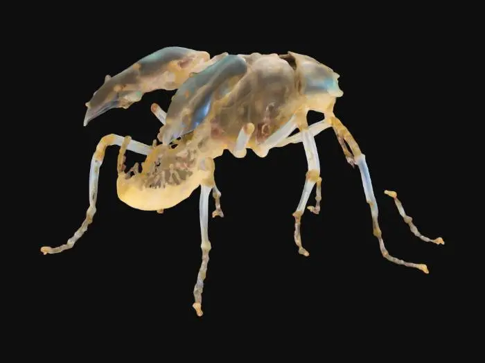 3D model for tow headed animal semi-translucent exoskeleton