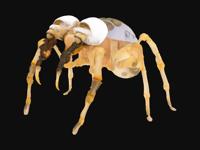3D model for tow headed animal semi-translucent exoskeleton