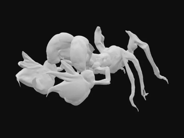 3D model for tow headed animal semi-translucent exoskeleton