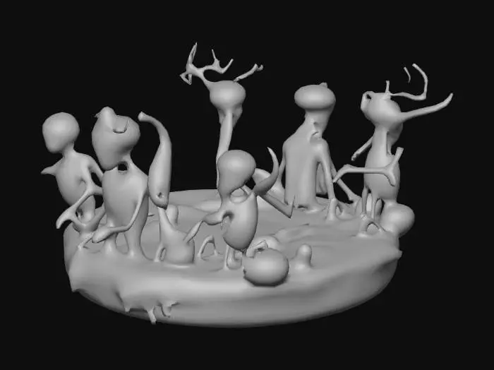 3D model for A spooky parade float featuring skeletons dressed up as forgotten or rejected holidays. These skeletal figures are over-the-top and marching proudly like a Día de los Muertos meets Macy’s Parade fever dream.

Examples:

A skeleton dressed as “National Broccoli Day,” wearing a giant broccoli crown.

“Shirtless Viking Appreciation Week” skeleton swinging a foam axe.

“Bring Your Pet Tarantula to Work Day” skeleton covered in fake spiders.

Design: Float is dragged by zombie reindeer with pumpkin helmets., #Halloween2025#