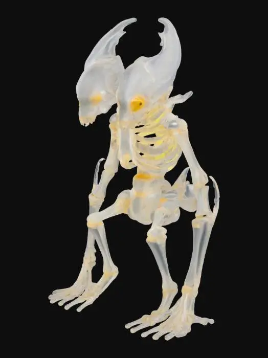 3D model for tow headed animal semi-translucent exoskeleton