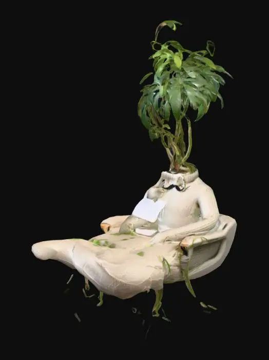 3D model for Concept:
A massive, sentient monstera plant in a cozy, cobweb-filled therapy office. Its vines form glasses, a mustache, and a turtleneck sweater. It gently pats patients with its leaves and takes notes with a pencil grasped between two tendrils. Its pot is cracked and covered in motivational sticky notes like “You're more than just mulch.”
Interior Details:
A plush velvet chaise lounge made of moss and gravestones.
A framed degree on the wall: “PhD in Psychofloral Analysis Boo-klyn University”A shelf of self-help books like “I’m Rooting for You” and “Photosynthesize Your Potential”
Occasionally sheds leaves when clients overshare.
A coffee table serves drinks made from bat guano and rainwater.
Spiderwebs connect the corners of the room, and the spiders wear tiny glasses., #Halloween2025#