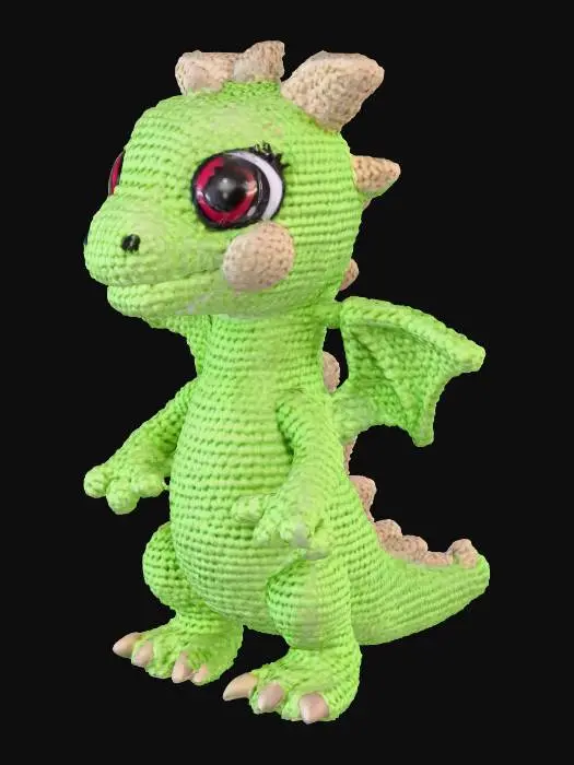3D model for 3D crochet Animal chibi dragon