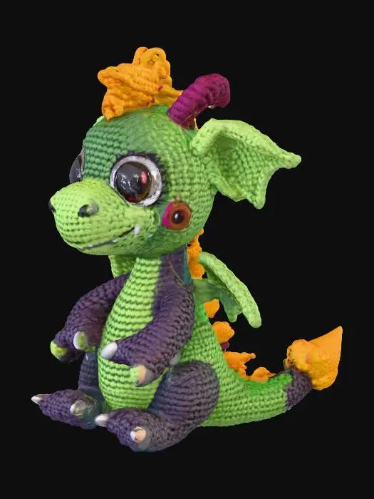 3D model for 3D crochet Animal chibi dragon
