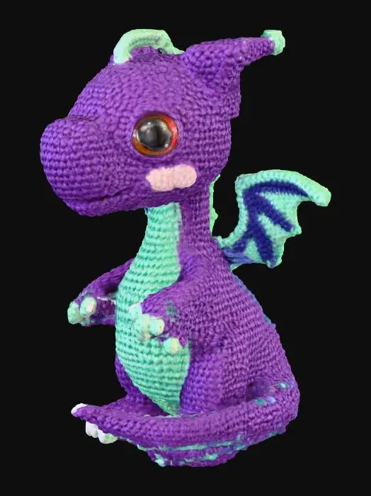 3D model for 3D crochet Animal chibi dragon