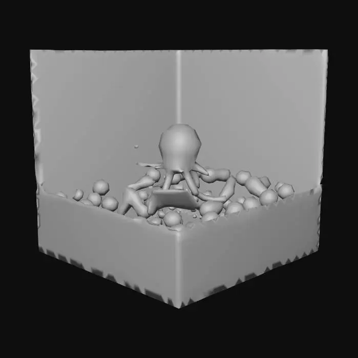 3D model for A Halloween spin on a kids’ ball pit — except instead of plastic balls, it’s filled with hundreds of realistic, twitching eyeballs. The eyeballs blink, roll, and occasionally look back at you. Floating above it is a creepy clown octopus hybrid dangling eyeball lollipops from its tentacles.

Walls: Made of stitched flesh-colored fabric like a monster’s stitched skin.

Motion: Some eyeballs are animatronic, programmed to "follow" viewers.

Funny detail: One of the eyes wears glasses and reads a tiny book., #Halloween2025#