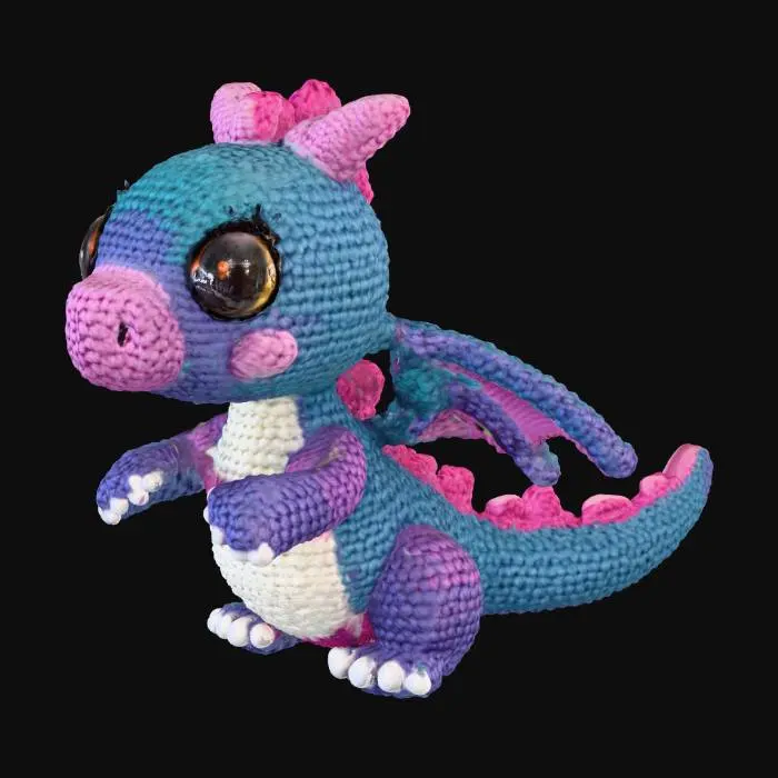 3D model for 3D crochet Animal chibi dragon