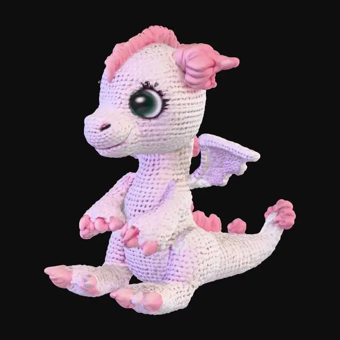 3D model for 3D crochet Animal chibi dragon