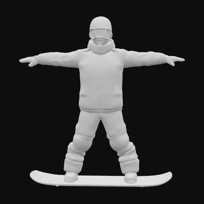 3D model for Snowboarder style, in a T pose