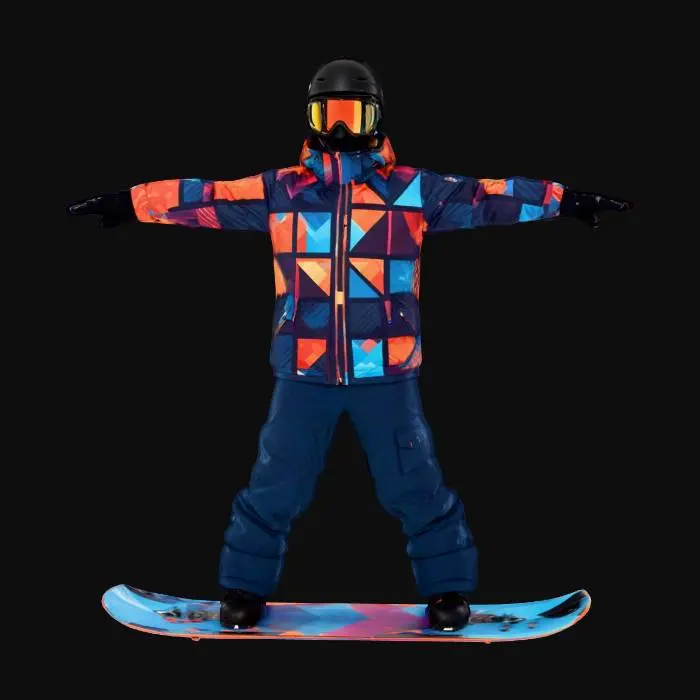 3D model for Snowboarder style, in a T pose