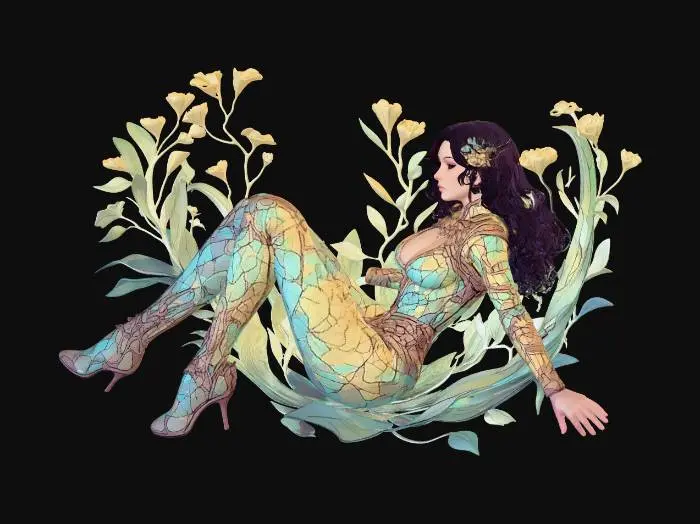 3D model for Stained Glass Garden Goddess