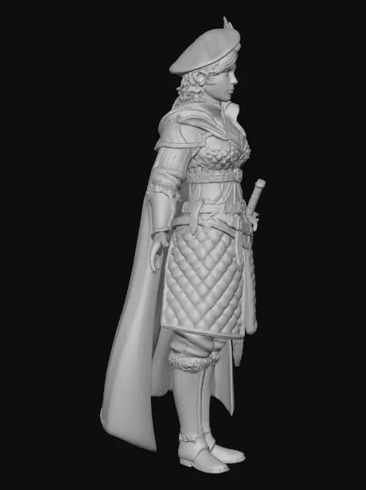 3D model for Female Mercenary Swordswman Duelist Pluderhose Thigh-High Boots