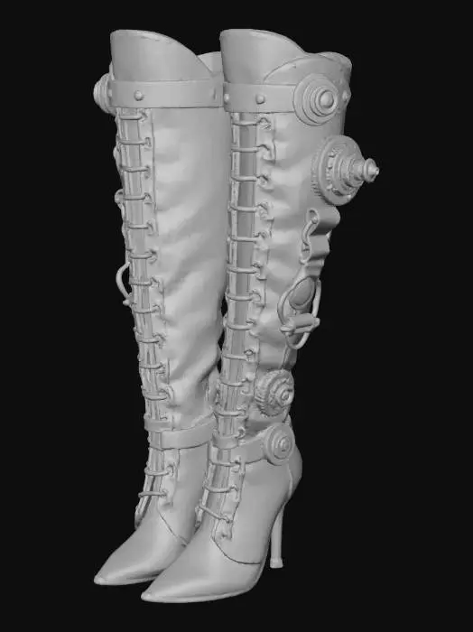 3D model for Steampunk Markwoman Pluderhose Thigh-High Boots