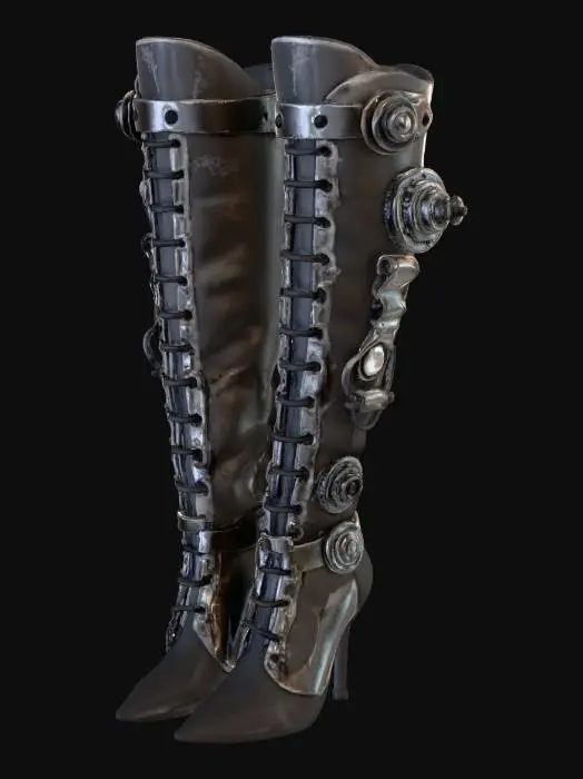 3D model for Steampunk Markwoman Pluderhose Thigh-High Boots