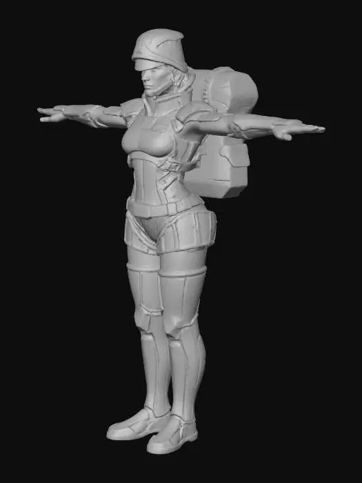 3D model for Female Markswoman