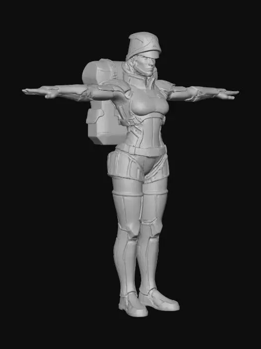3D model for Female Markswoman