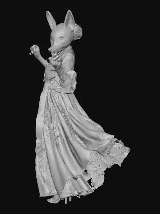 3D model for Masquerade Duelist with Vulpine Masque and Renaissance Carnivale Attire