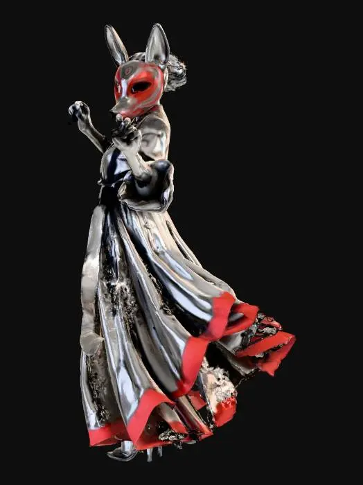 3D model for Masquerade Duelist with Vulpine Masque and Renaissance Carnivale Attire