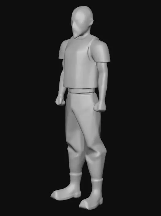 3D model for make the reference photo a realistic person with hands in balled fists arms in a t pose