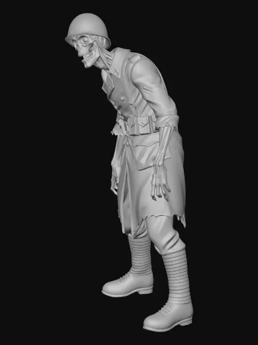 3D model for ww2 soldier zombie monster
