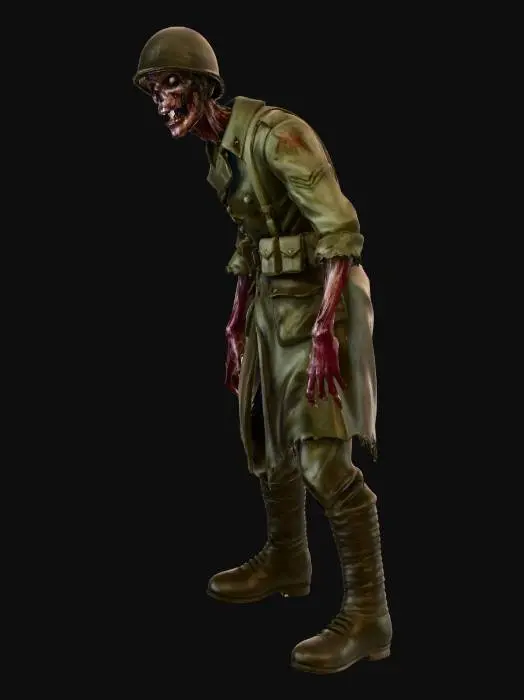 3D model for ww2 soldier zombie monster