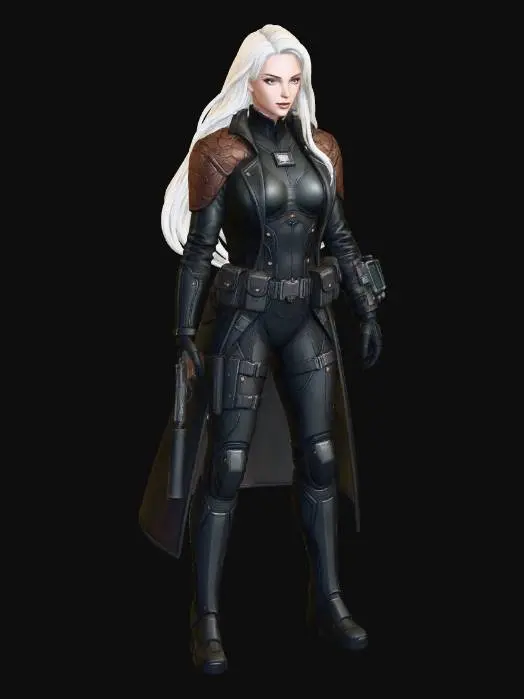 3D model for Kitty in stealth armor and coat