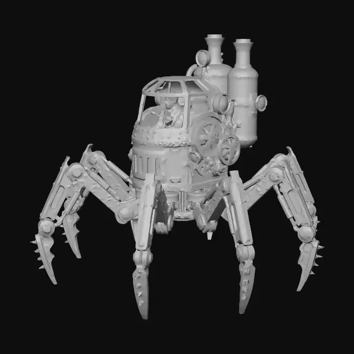 3D model for a steampunk hexapod spider robot