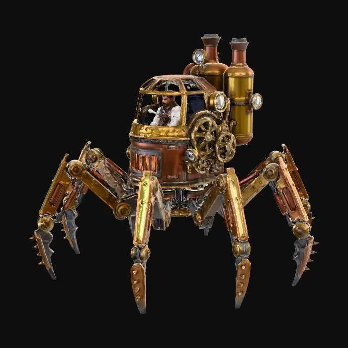 3D model for a steampunk hexapod spider robot