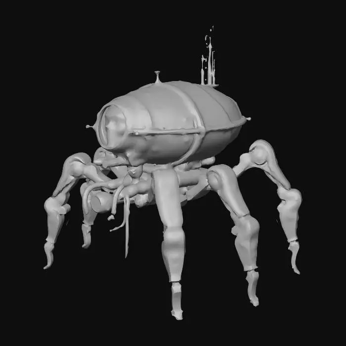 3D model for a steampunk hexapod spider robot