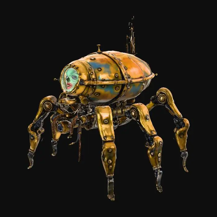 3D model for a steampunk hexapod spider robot