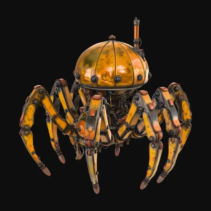 3D model for a steampunk hexapod spider robot