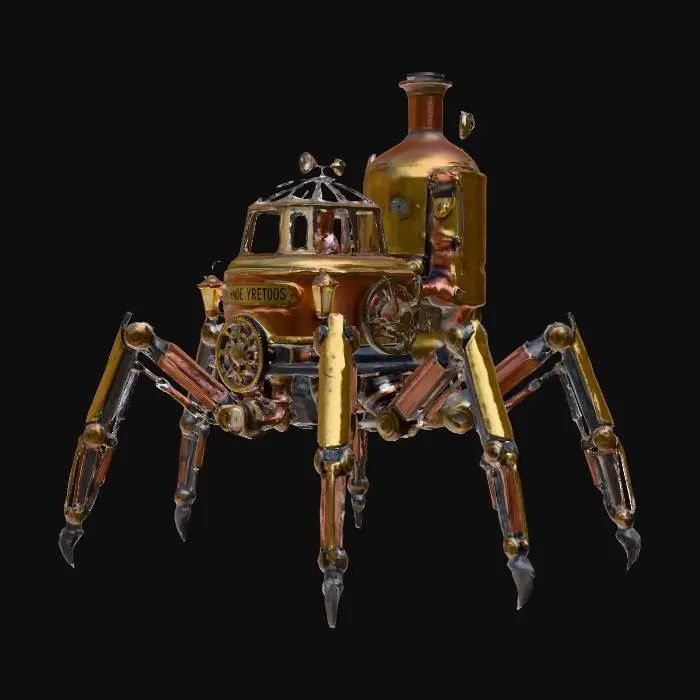 3D model for a steampunk hexapod spider robot