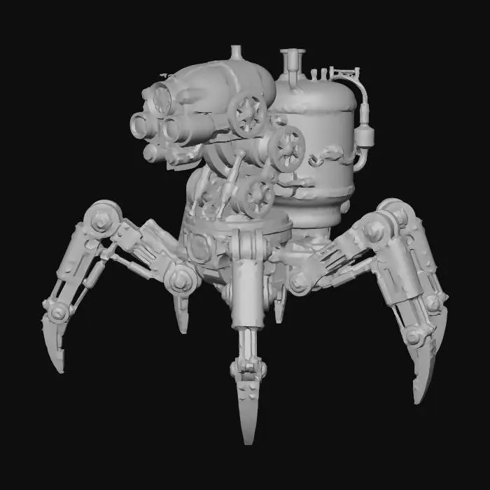 3D model for a steampunk hexapod spider robot