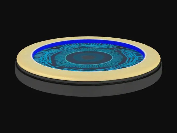 3D model for Ein chip der rund ist und ein rundes display hat.