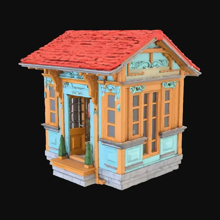 3D model for kapıları açık ve içeriye girilebilen eski ve detaylı bir ev yapmanı istiyorum