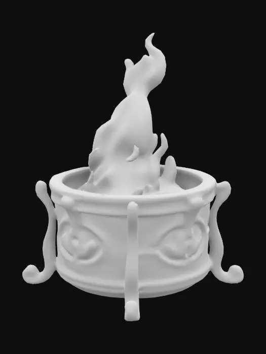 3D model for The Cradle of Embers
Description: The last remnants of Drakthar’s First Flame, this artifact houses an eternal ember capable of reigniting dead lands or turning cities to ash. The wielder can summon firestorms, but with each use, their body burns from within, their soul slowly consumed by the unquenchable flame.
Appearance: A small, rune-carved brazier containing a single ember that never fades, glowing with an eerie, white-hot intensity.